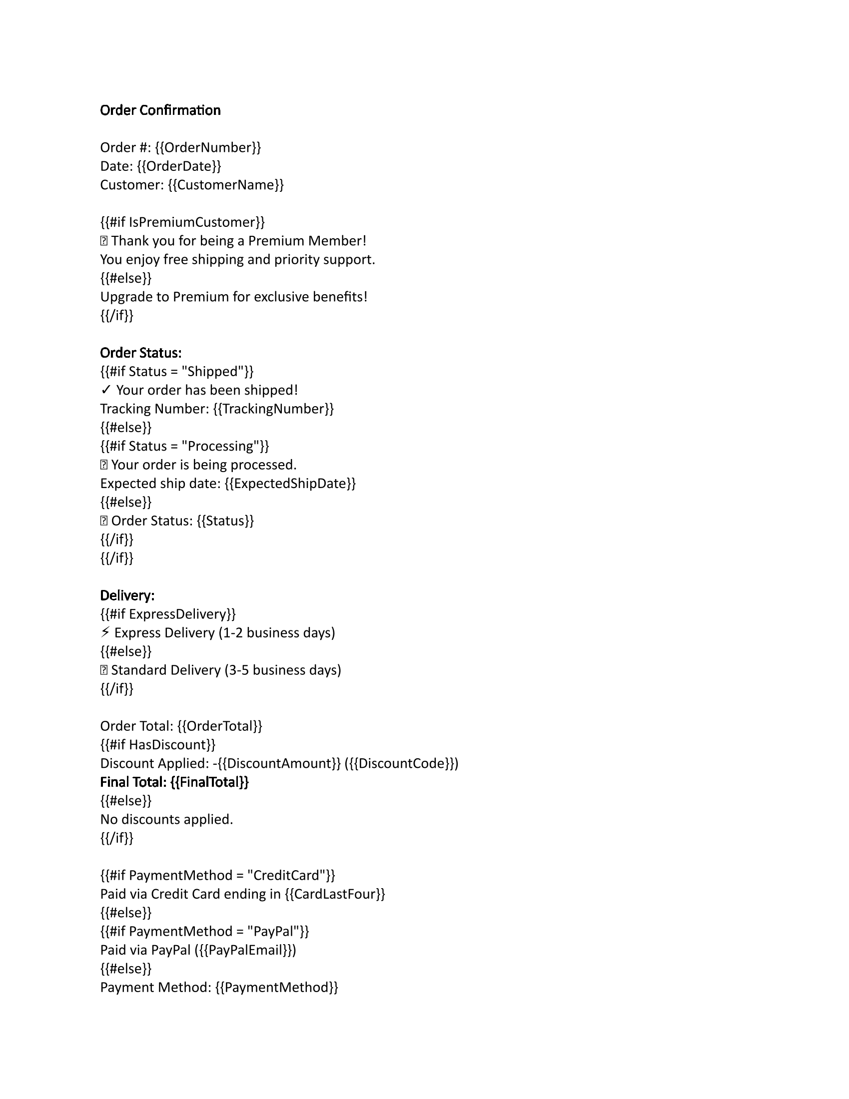 Conditionals Template